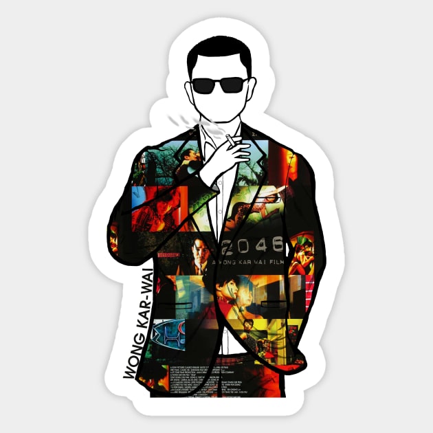 A Portrait of Wong Kar-Wai director of 2046 Sticker by Youre-So-Punny